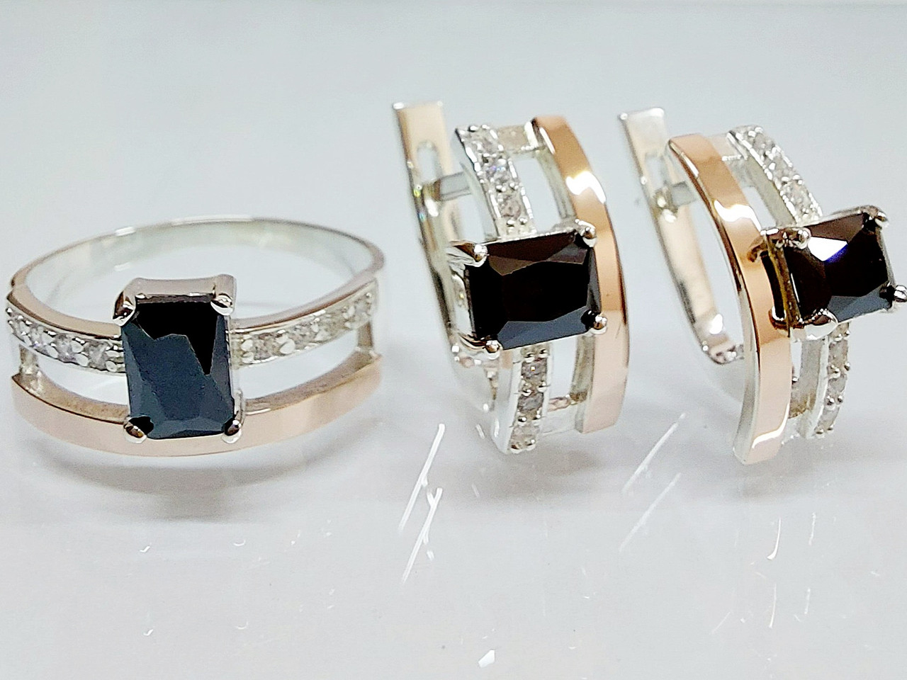 Срібний набір з золотими накладками, фото 1