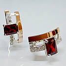 Срібні сережки з золотими пластинами, фото 5