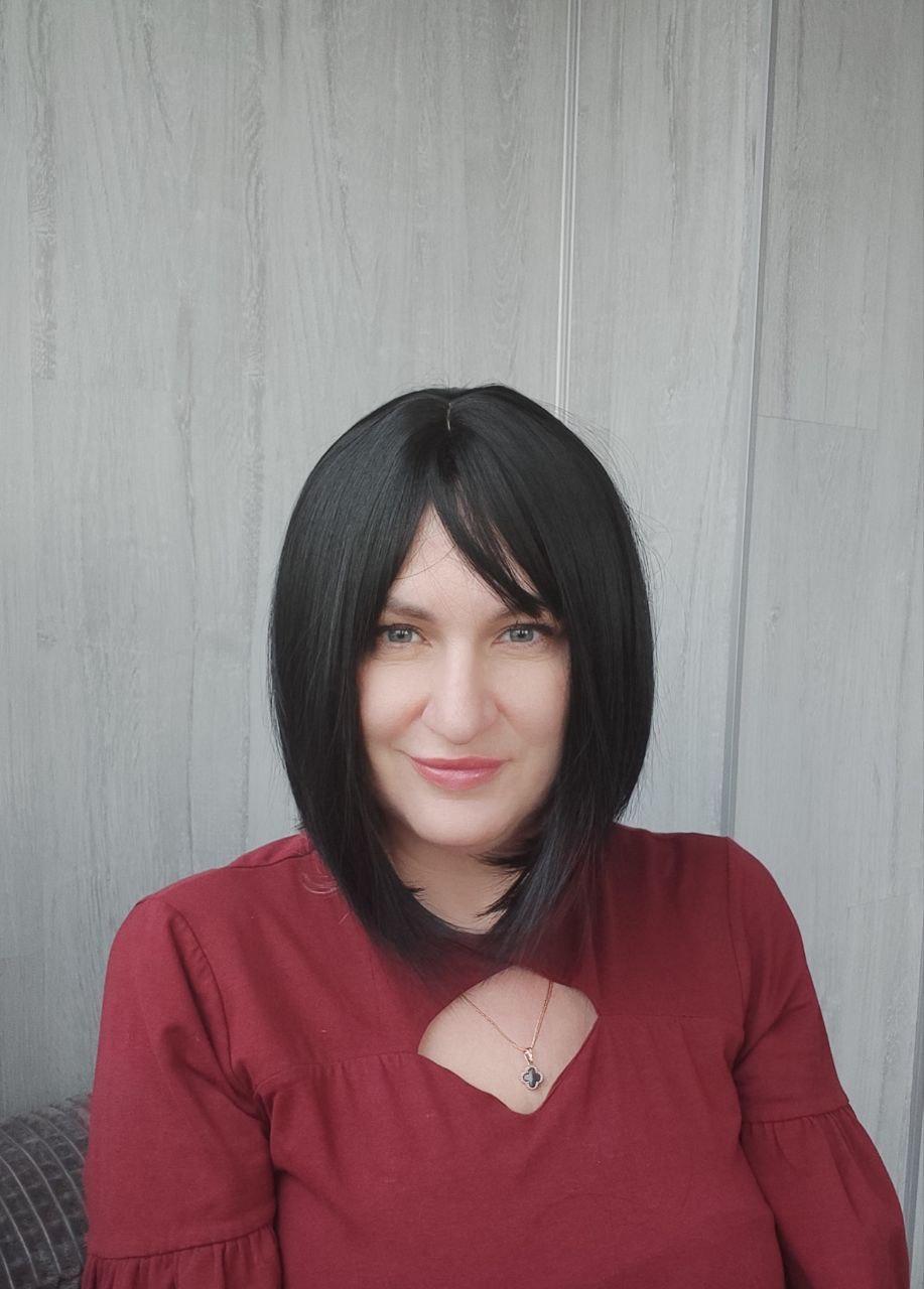 Перука каре з чубчиком термоперука чорна (LCI2049), фото 1