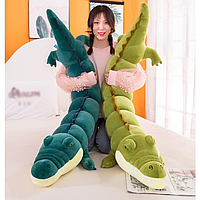 Мягкая интерьерная игрушка Крокодил 100 см, большой зеленый крокодил подушка для сна и отдыха