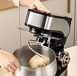 Професійний кухонний тістоміс міксер 4в1 Zepline 3500 Вт на 7 л Потужний міксер-тестоміс Чорний, фото 6