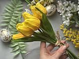 Букет тюльпанів латекс 7 шт/уп. жовтого кольору, фото 7