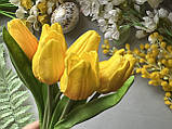 Букет тюльпанів латекс 7 шт/уп. жовтого кольору, фото 5