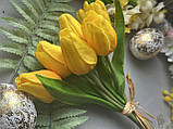 Букет тюльпанів латекс 7 шт/уп. жовтого кольору, фото 3