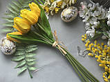 Букет тюльпанів латекс 7 шт/уп. жовтого кольору, фото 6