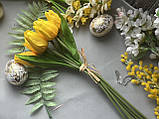 Букет тюльпанів латекс 7 шт/уп. жовтого кольору, фото 9