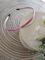 Заготовка для обруча металева 0.7 см з Рожевою атласною стрічкою