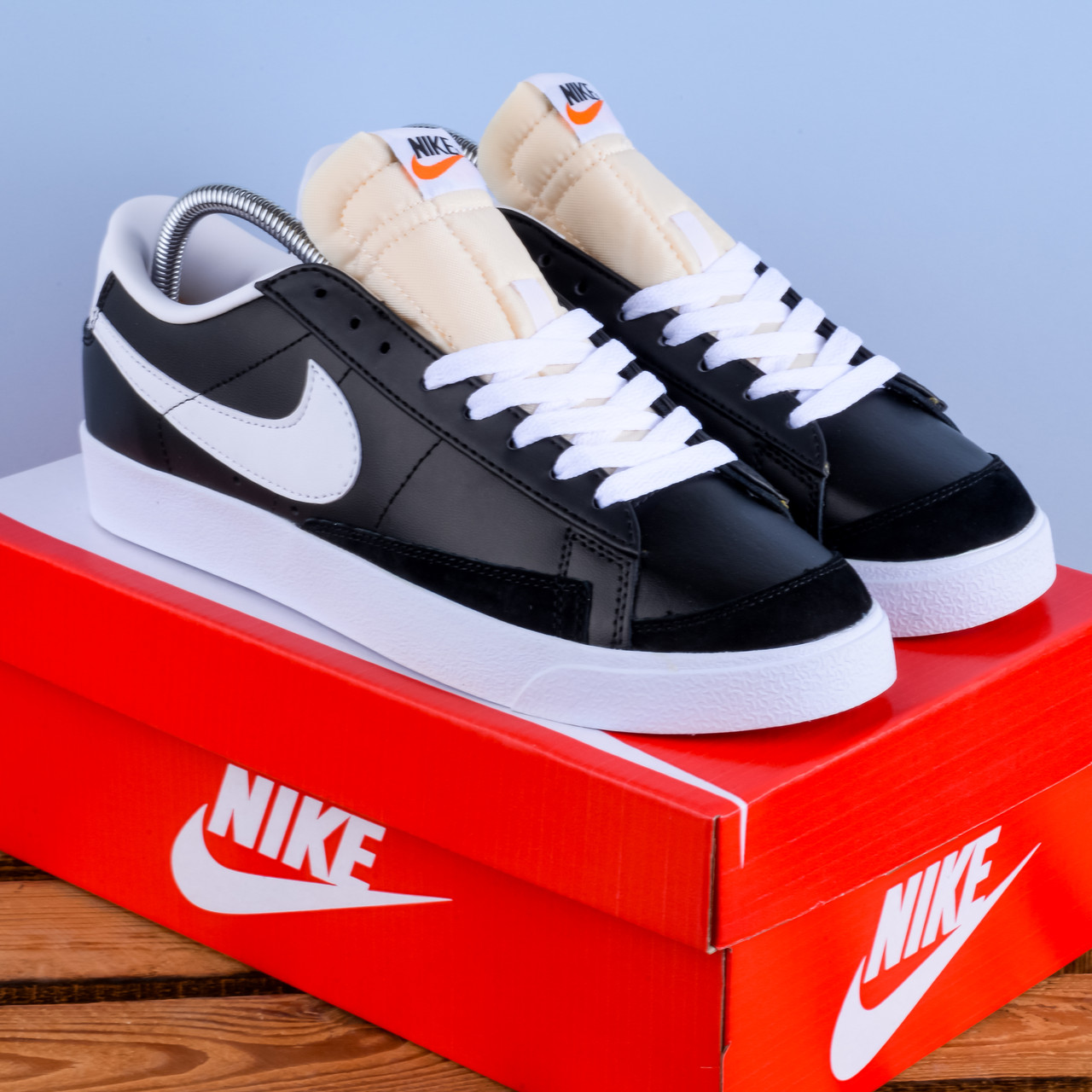 SALE Чоловічі Кросівки Nike blazer чорні з білим лого
