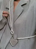 Сотуар бодічейн кольє на одяг через плече перлове ланцюжок тіло і шию з серцем Fashion Jewerly