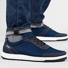 Чоловічі кросівки з сіткою та пресованою шкірою на літо (ЛК 20/4)