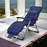 Садовий шезлонг + матрац IdealGarden G-SF02-BL СИНІЙ Лежак до 120кг, фото 4