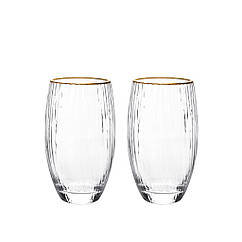Набір із 2 склянок для напоїв 8х15 см/600 мл зі скла Fissman