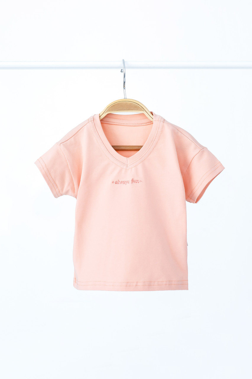 Футболка "Always fun", Персикова, фото 1