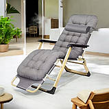 Садовий шезлонг + матрац IdealGarden CT-SF02-LG-Y СІРИЙ Лежак до 120кг, фото 5