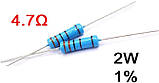 Резистор постійний 2W 4,7 Ом ( 4,7Ω ) 1% металооксидний, фото 2
