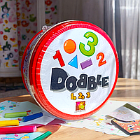 Дитяча розвиваюча гра Dobble Shapes&Numbers Spot It! цифри для дітей картки вивчення англійської дитячі ігри eng