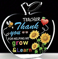 Подарунковий набір вчительці англійської мови на день вчителя Подарунок акрилове Яблоуко оригінальні подарунки eng