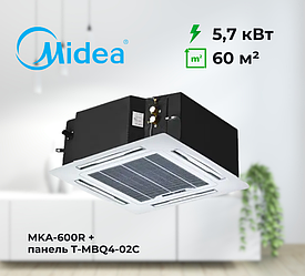 Касетний фанкойл Midea MKA-600R (5,7 кВт), площа до 60 м², чотиристоронній з дренажним насосом