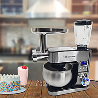 Кухонний комбайн 3в1 Top Kitchen 4500вт, планетарний міксер/тістоміс/м'ясорубка/блендер з чашею TK00225