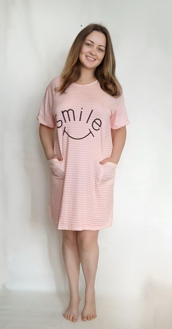 Плаття футболка oversize 42-52 з кишенями з бавовни недорого