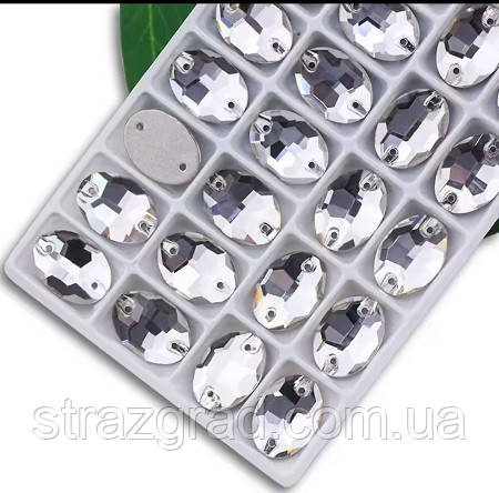 11х16мм. ОВААЛЬНІ пришивні стрази Crystal. Стекло, фото 1