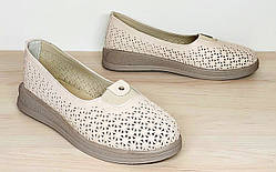 Балетки жіночі літні шкіряні від виробника модель ЛОН25-90-2