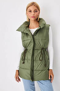 Жилет жіночий подовжений демісезонний хакі Modna KAZKA MKRM4023-2