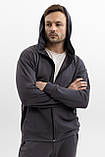 Чоловічий спортивний костюм на блискавці з капюшоном із двонитки весна-осінь графіт Moor-p, фото 4