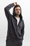 Чоловічий спортивний костюм на блискавці з капюшоном із двонитки весна-осінь графіт Moor-p, фото 9