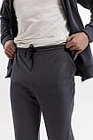 Чоловічий спортивний костюм на блискавці з капюшоном із двонитки весна-осінь графіт Moor-p, фото 10