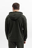 Чоловічий спортивний костюм на блискавці з капюшоном із двонитки весна-осінь хакі Moor-p, фото 5