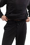 Чоловічий спортивний костюм худі з капюшоном із двонитки весна-осінь чорний Moor-p, фото 8
