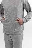 Чоловічий спортивний костюм худі з капюшоном із двонитки весна-осінь сірий Moor-p, фото 8