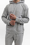 Чоловічий спортивний костюм худі з капюшоном із двонитки весна-осінь сірий Moor-p, фото 9