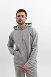Чоловічий спортивний костюм худі з капюшоном із двонитки весна-осінь сірий Moor-p, фото 10