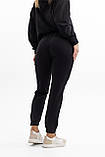 Жіночий спортивний костюм худі з капюшоном із двонитки весна-осінь чорний Moor-p, фото 7