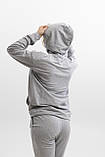Жіночий спортивний костюм худі з капюшоном із двонитки весна-осінь сірий Moor-p, фото 6