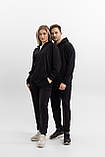 Парні спортивні костюми для пари однакові для закоханих він і вона на блискавці весна-осінь чорний Moor-p, фото 3