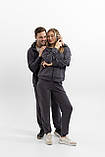 Парні спортивні костюми для пари однакові для закоханих він і вона на блискавці весна-осінь графіт Moor-p, фото 7
