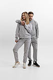 Парні спортивні костюми худі для пари однакові для закоханих він і вона весна-осінь сірий Moor-p, фото 5