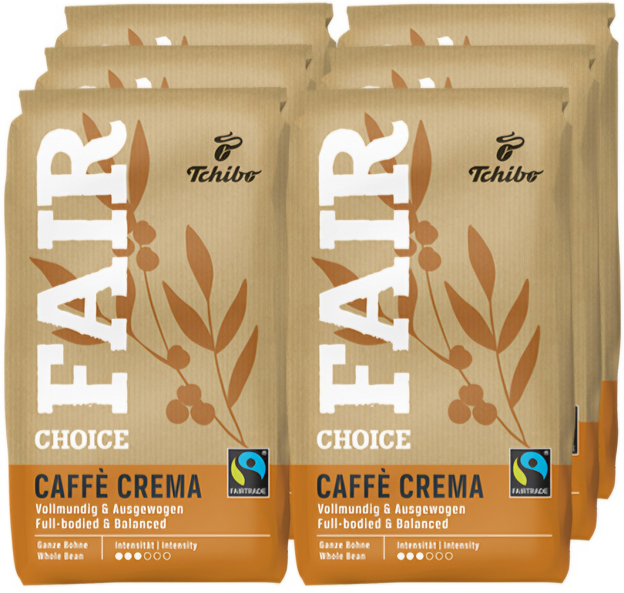Кава в зернах Tchibo FAIR CHOICE Caffe Crema 1000г, 80/20 Німеччина