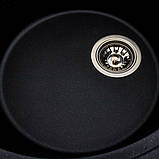 Гранітна мийка для кухні Platinum 5847 ONYX матова (чорний металік), фото 6