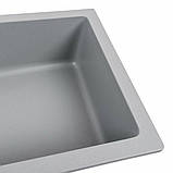 Гранітна мийка для кухні Platinum 7945 Paruana матова (сірий металік), фото 5
