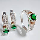 Срібний комплект з золотими накладками, фото 4