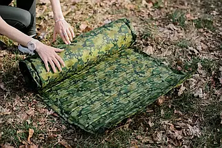 Самонадувний килимок Tramp UTRI-007 Сonnect Camo | М'який та комфортний туристичний каремат, надійний захист від холоду та вологи, фото 5