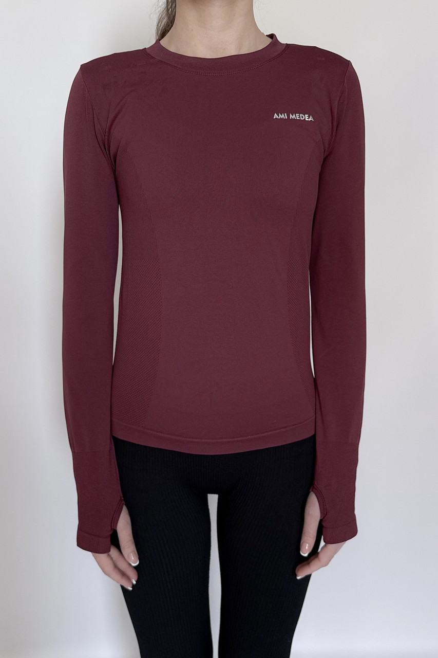 Рашгард жіночий Ami Medea Apmi бордовий, фото 1