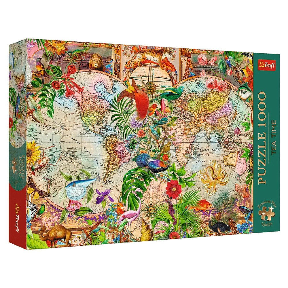 Пазл "Час чаювання: Стародавня карта світу" 1000 елементів Trefl Premium Plus Quality (5900511120776)