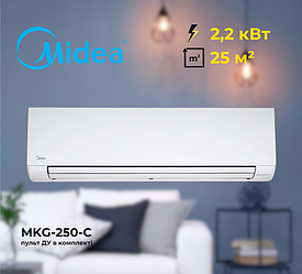 Настінний фанкойл Midea MKG-250-С (2,2 кВт), площа до 25 м²