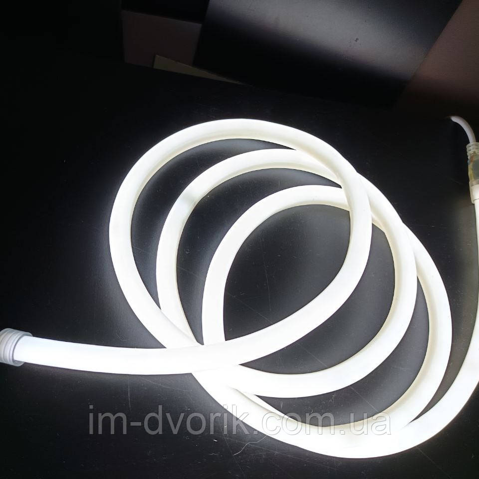 Неон Led 220V білий 5000К круглий (2 м) – комплект з адаптером