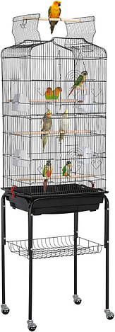 Металева клітка Bird Cage для невеликих папуг і канарок із підставкою, фото 1